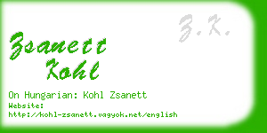 zsanett kohl business card